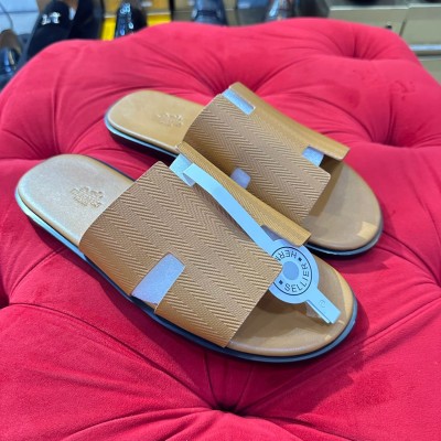 Hermes brown leather pams...