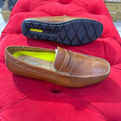 Brown leather drivers loafers