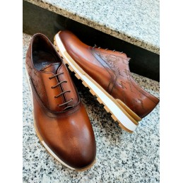 Tan Italian leather sport Shoe