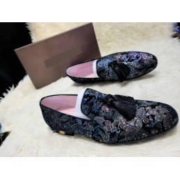 Italian fabric tassel loafers