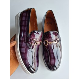 Glossy purple cupsole sneakers