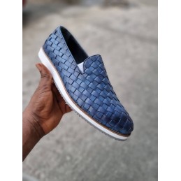 YSK woven blue sneakers