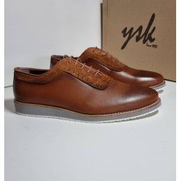 YSK brown leather lace up shoe