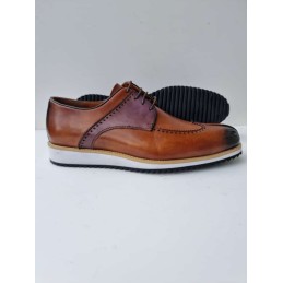 Brown leather lace up shoe