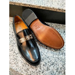 Italian black leather loafers