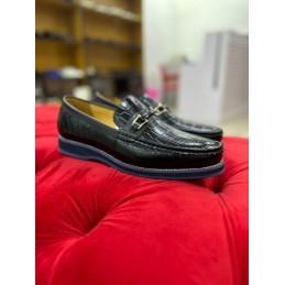 High-sole leather loafers