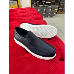 Navy blue leather cupsole...