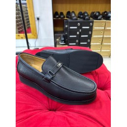 Black leather flat sole...