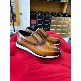 Brown leather sport shoe