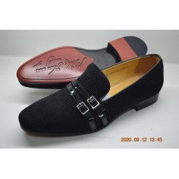 Black double straps loafers