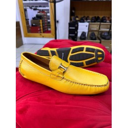 Yellow Italian leather drivers