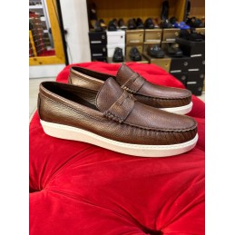 Brown Italian leather sneakers