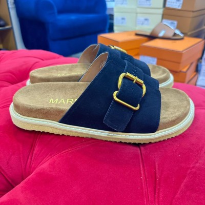 Suede leather black pams